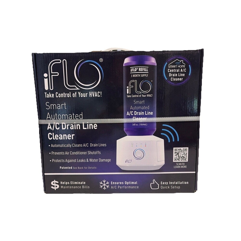 iFLO Smart Automated A/C Drain Line Cleaner IFLOKIT01 UPC 180104001018 NEW SEAL